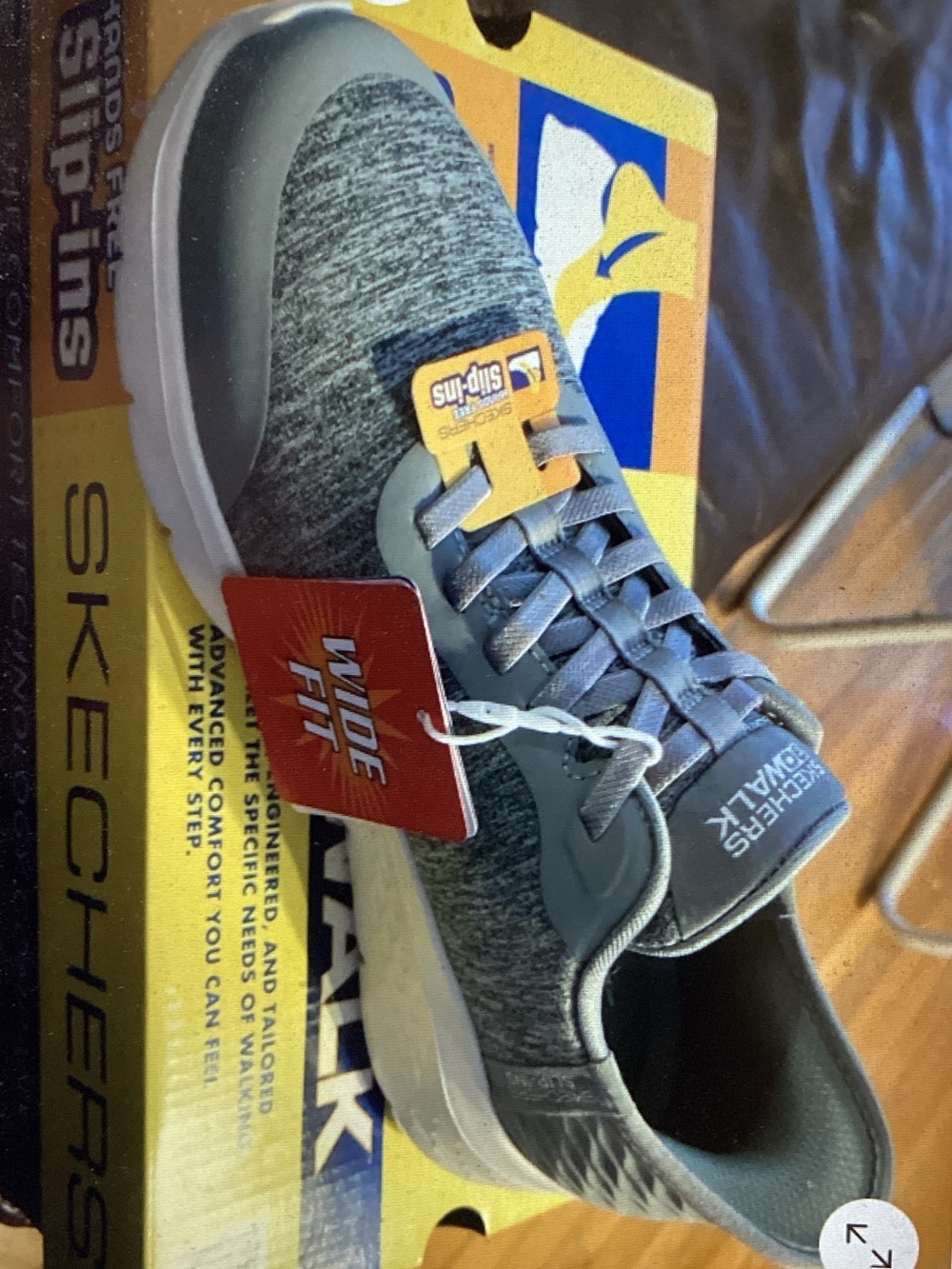 Skechers Men’s Grey Knit Slip-On Athletic Shoe